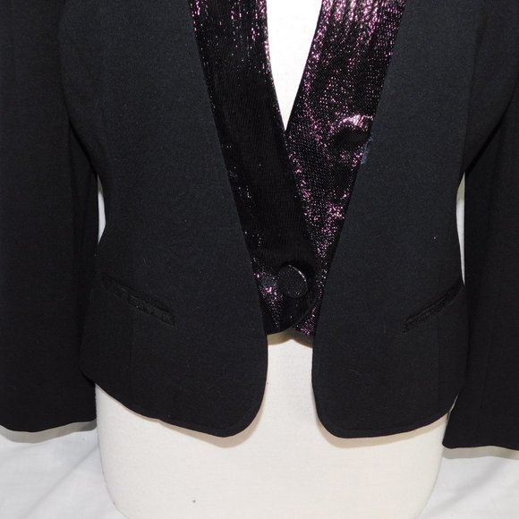 Yoana Baraschi Womens L Black Sparkle Detail Blazer - Picture 9 of 15